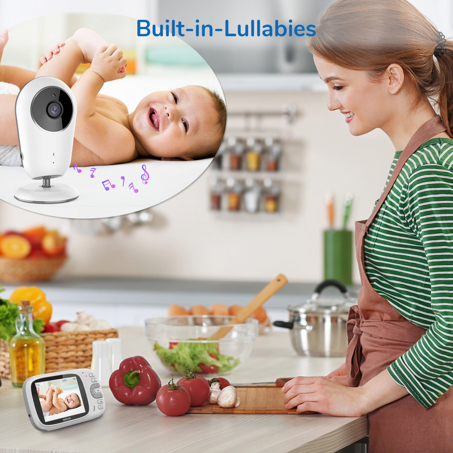 TakTark Babyphone Camera Babyphone Video 3.2'' LCD Baby Phone Bébé Camera  sans Fil, Visiophone bébé, Camera Bebe Surveillance de52