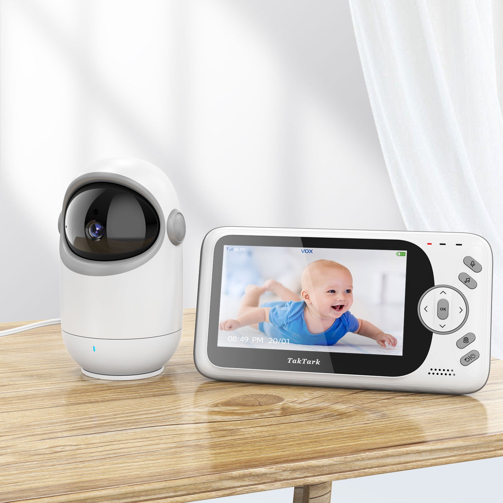 TakTark Babyphone Video, 2.0'' LCD Babyphone Camera 2.4 GHz Camera Bebe  Surveillance la Température de Vision Nocturne Communication  Bidirectionnelle et Berceuses Visiophone Bébé : : Bébé et  Puériculture