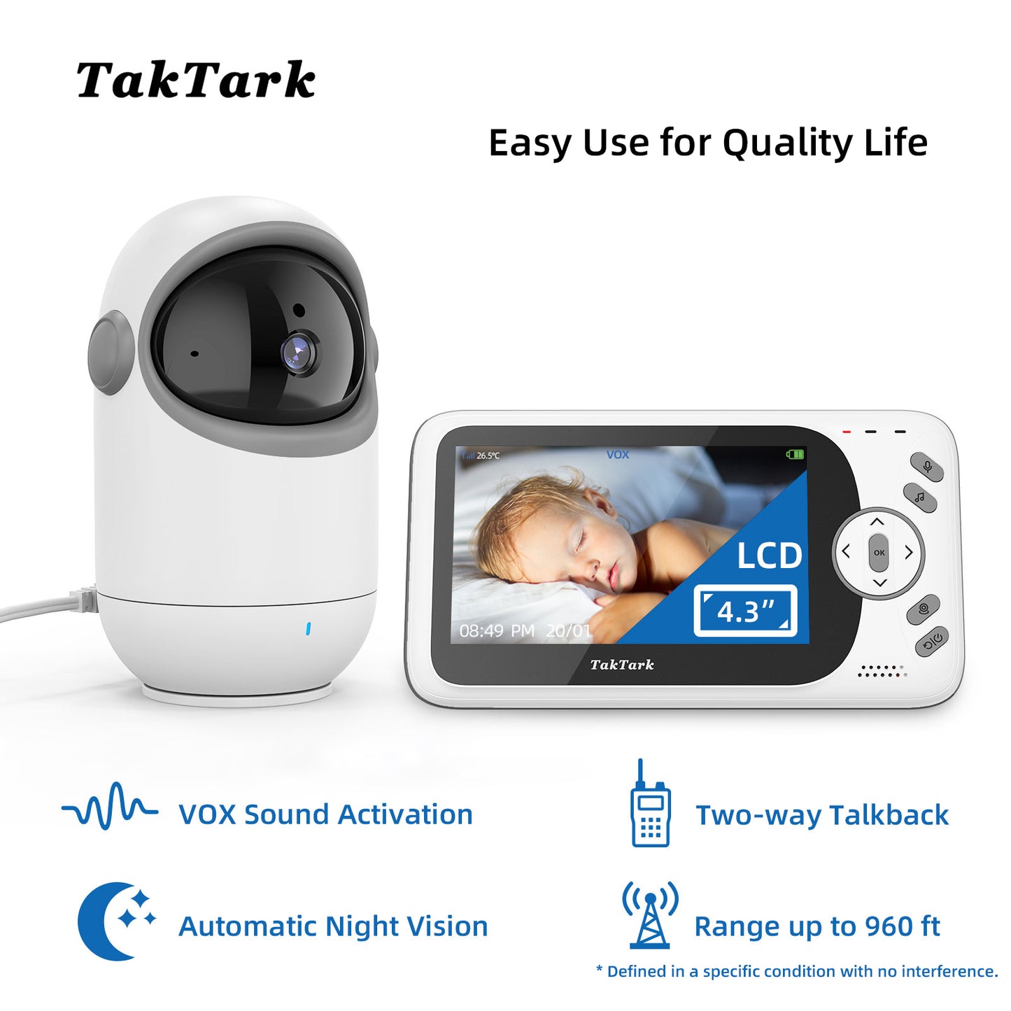 TakTark BM801 Video Baby Monitor